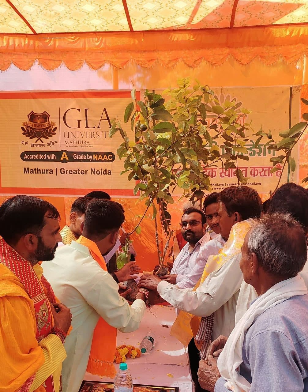 A fruit sapling handed over at the Junsuti camp, 4 October 2026